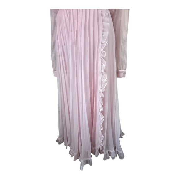 Vintage Miss Elliette Pink Pleated Dress 1980s Midi California Designer - Picture 10 of 16
